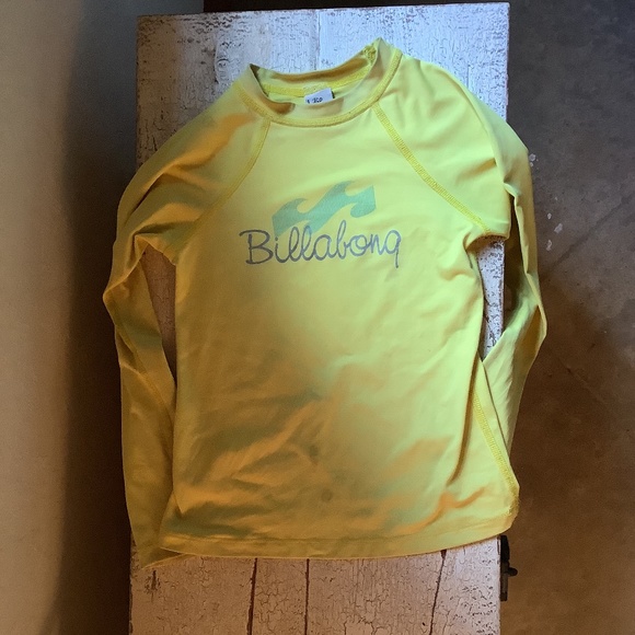 billabong Billie Girls Rashgaurd swim top Small yellow - Picture 1 of 10